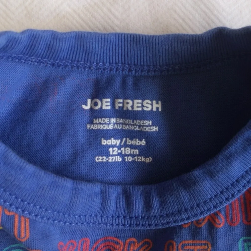 joe fresh colorful text graphic t-shirt 12-18 months baby boy - Picture 6 of 6